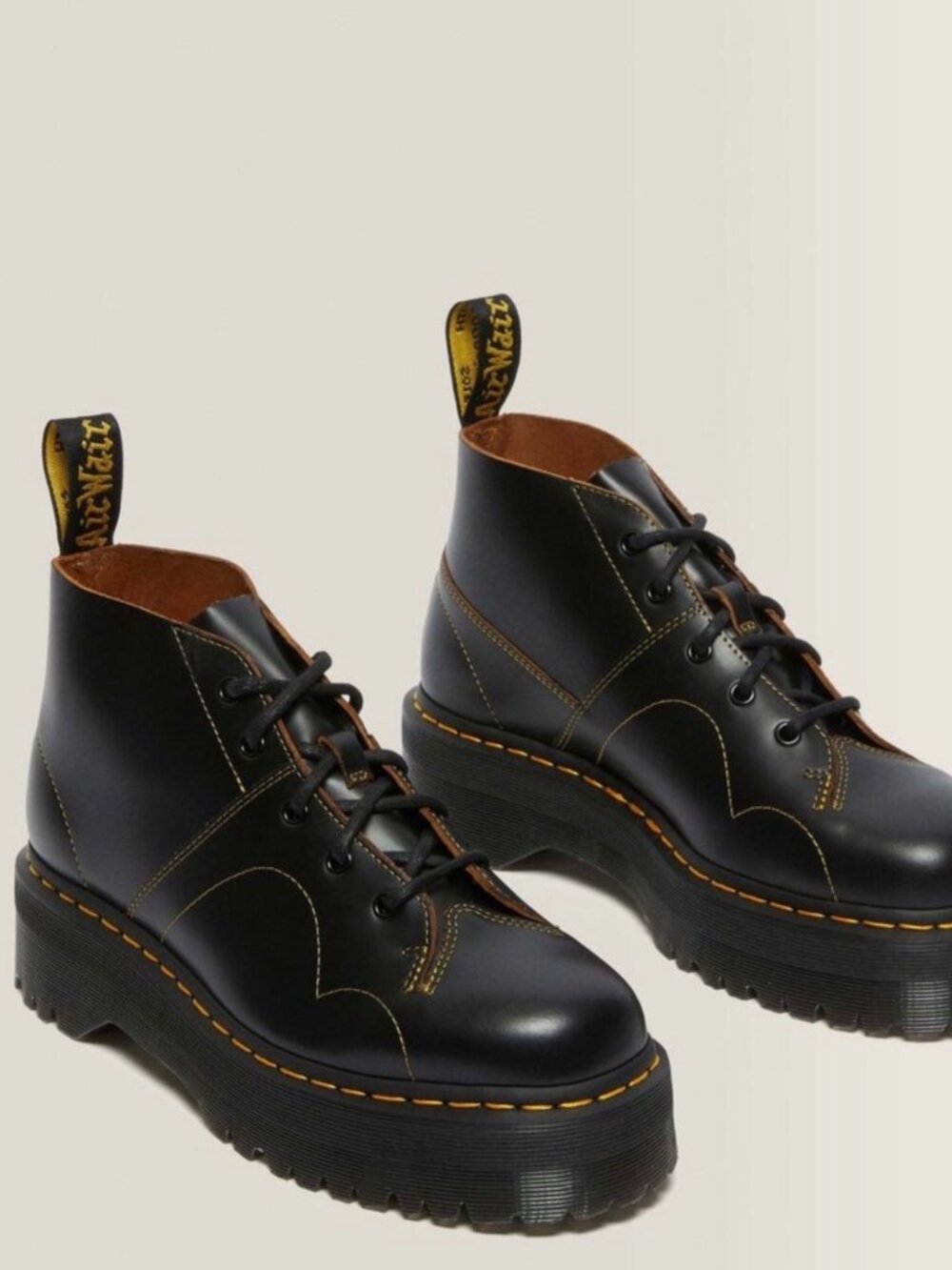 Dr. Martens Church Quad Leather Platform Monkey Boots Sz 8 NWOT